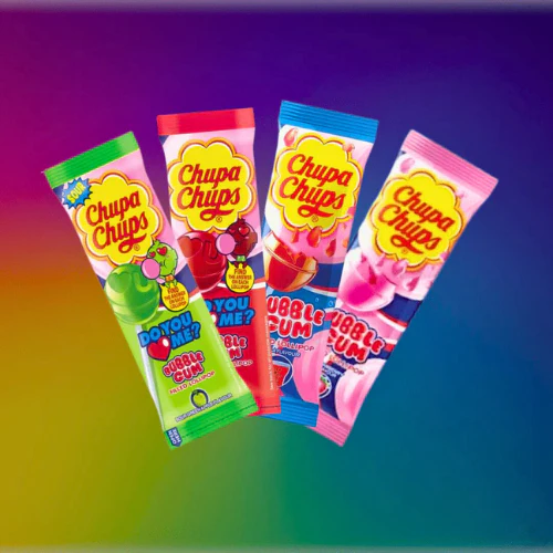 Chupa Chups Bubble Gum Lolipop { Pack of 4 Flavours ]