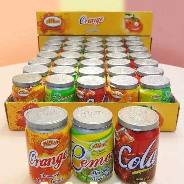 Fizzy Candy  [ Pack of 3 ] COLA , LEMON , ORANGE